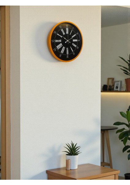 Zentime 36 cm Turuncu Dekoratif Duvar Saati modelleri