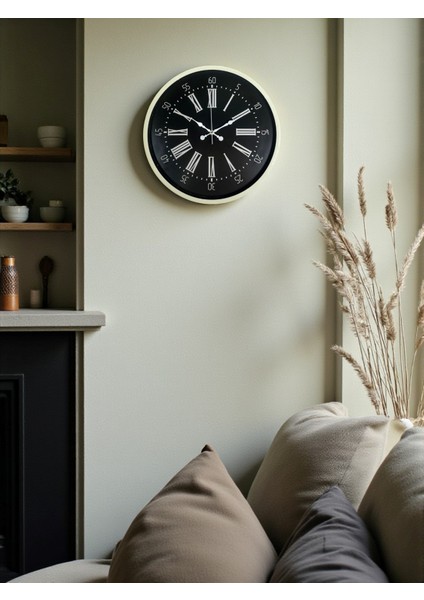 Zentime 36 cm Krem Dekoratif Duvar Saati