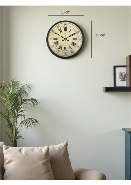 Zentime 36 cm Siyah Dekoratif Duvar Saati indirimleri