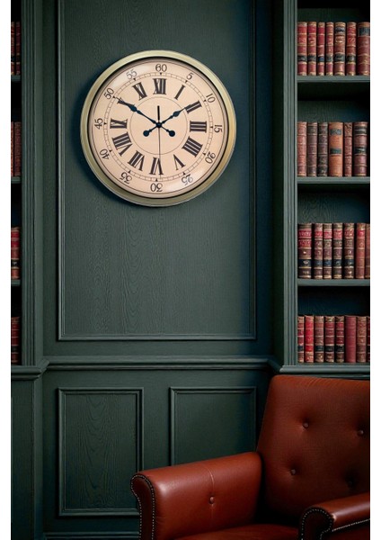 Zentime 40 cm Eskitme Vintage Duvar Saati