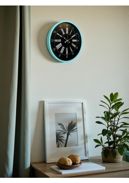 Zentime 36 cm Turkuaz Dekoratif Duvar Saati modelleri
