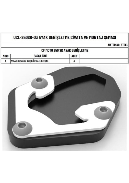 Cfmoto Sr 250 Uyumlu Ayak Genişletme fiyatları