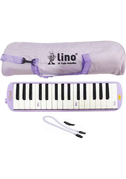 Lino 32 Tuşlu Bez Çantalı Melodika Pastel Mor