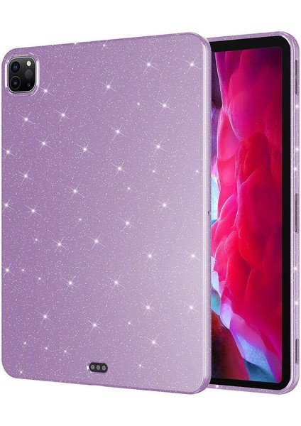iPad Pro 11 2020 (2.nesil) Simli Parlak Görünümlü Uyumlu Akre Tablet Koton Kılıf-Lila