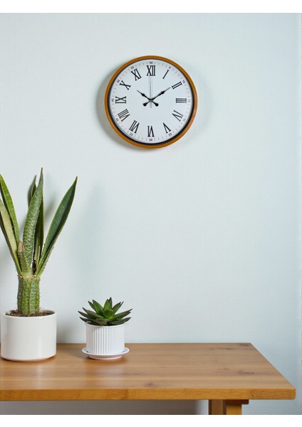 Zentime 36 cm Turuncu Dekoratif Duvar Saati