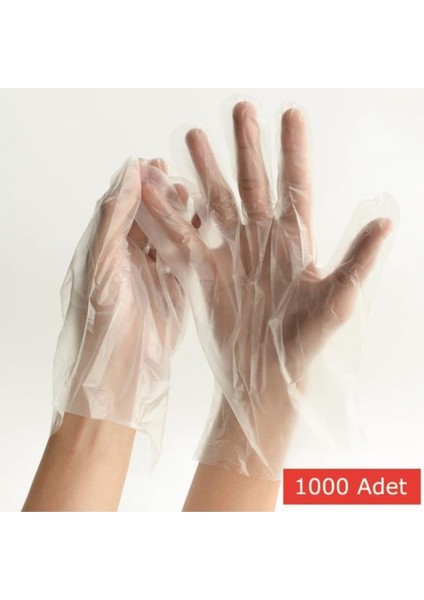 Tek Kullanımlık Şeffaf Hijyenik Poşet Eldiven 1000 Adet Eko Paket