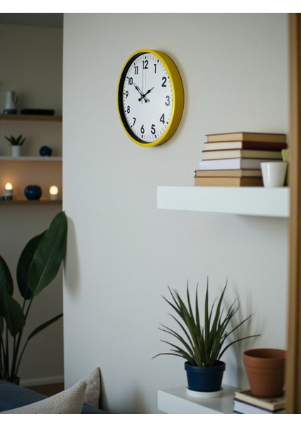 Zentime 36 cm Sarı Dekoratif Duvar Saati fırsatları