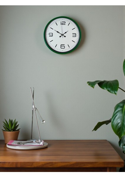 Zentime 36 cm Yeşil Dekoratif Duvar Saati