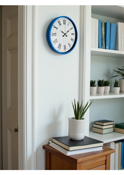 Zentime 36 cm Mavi Dekoratif Duvar Saati modelleri