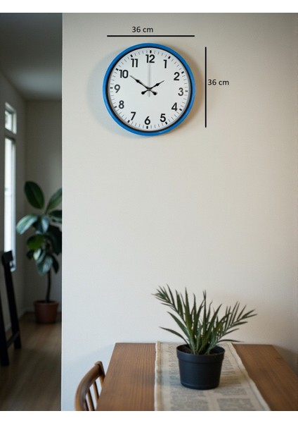 Zentime 36 cm Mavi Dekoratif Duvar Saati indirimleri