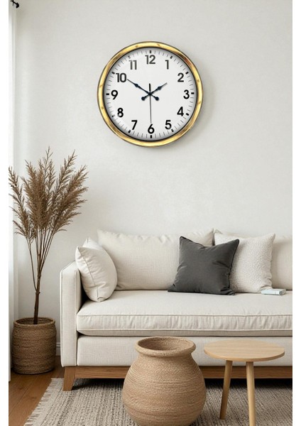 Zentime 40 cm Gold Lüks Duvar Saati