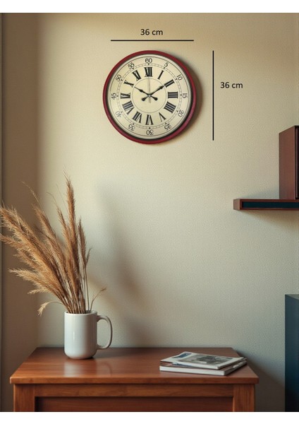 Zentime 36 cm Kırmızı Dekoratif Duvar Saati indirimleri