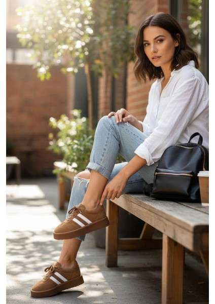 Monte Kadın Sneaker Premium Tasarım - Taba fırsatları