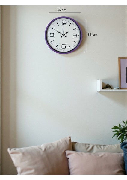 Zentime 36 cm Mor Dekoratif Duvar Saati indirimleri