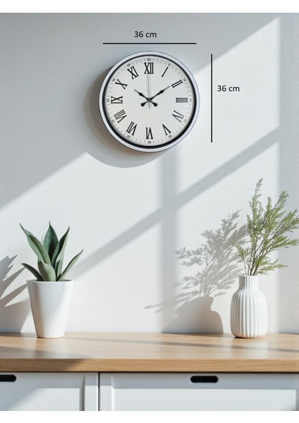 Zentime 36 cm Beyaz Dekoratif Duvar Saati indirimleri