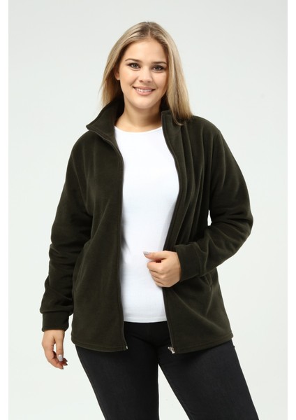 Polar Hırka Fermuarlı Kışlık Haki Yeşili Polar Hırka fiyatları