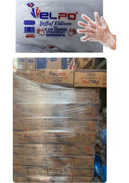 Elpo Şeffaf Eldiven 100 Lü 200 Paket 20.000 Adet 2 Koli modelleri