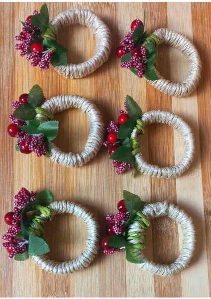 Yılbaşı Sofra Sunum Kokina 6'lı Peçete Yüzüğü