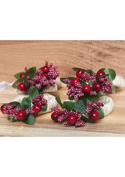 Yılbaşı Sofra Sunum Kokina 6'lı Peçete Yüzüğü modelleri