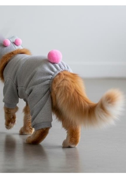 Ponpon Şeker Kedi Tulumu & Bere Takımı | Şardonlu Polar Kumaş | Tüy Dökülmesini Azaltır indirimleri