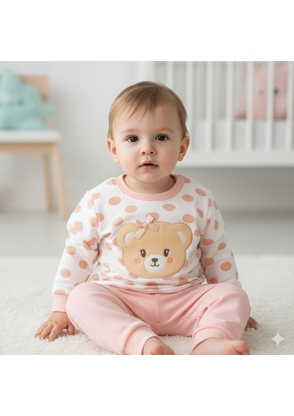 Veraye Socks Puanlı Ayıcık Pijama Takım Kız
