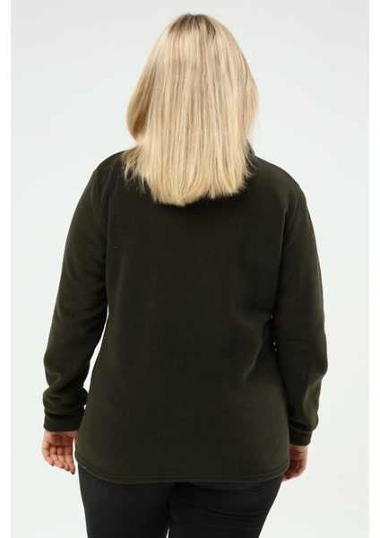 Polar Hırka Fermuarlı Kışlık Haki Yeşili Polar Hırka fırsatları