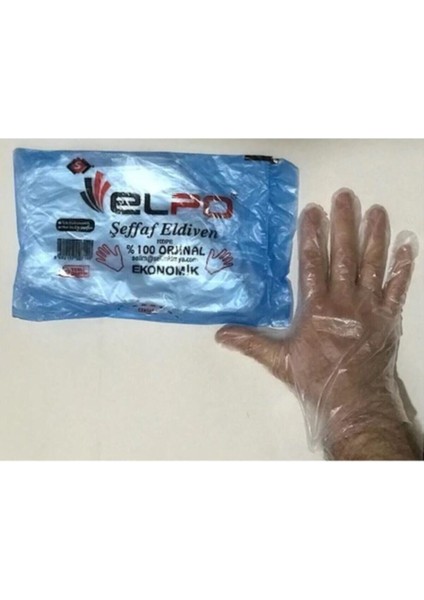 Şeffaf Poşet Eldiven 100 Lü 5 Paket Set 500 Adet