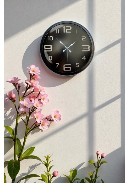 Zentime 40 cm Siyah Şık Duvar Saati