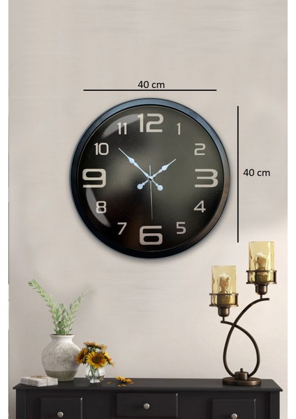 Zentime 40 cm Siyah Şık Duvar Saati indirimleri