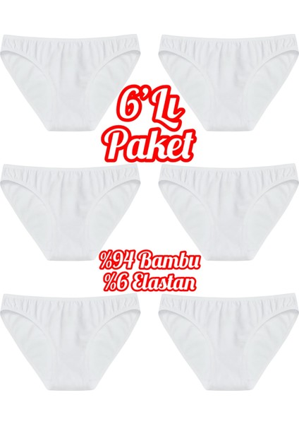 6'lı Ekonomik Paket Bambu Bikini Külot OZT6201