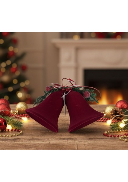 Kadife 2'li Çan Yılbaşı Süsü Seti