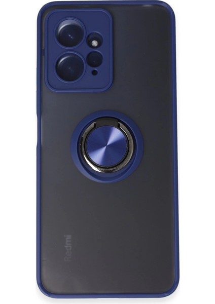 Xiaomi Redmi Note 12 4g Kılıf Montreal Yüzüklü Silikon Kapak - Lacivert