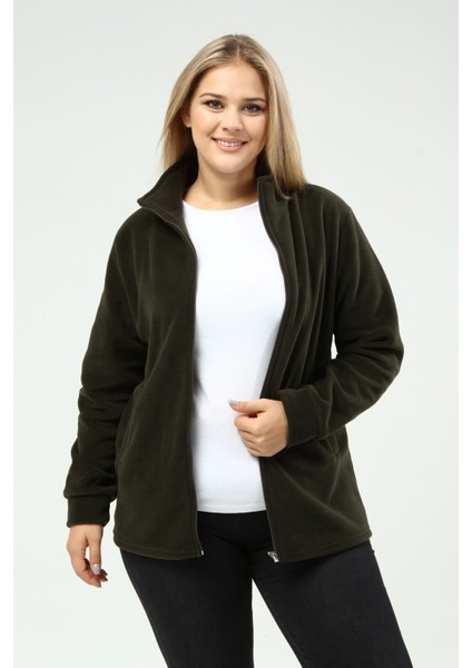 Polar Hırka Fermuarlı Kışlık Haki Yeşili Polar Hırka fiyatları