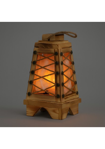 Kristal Ahşap Tuz Lambası