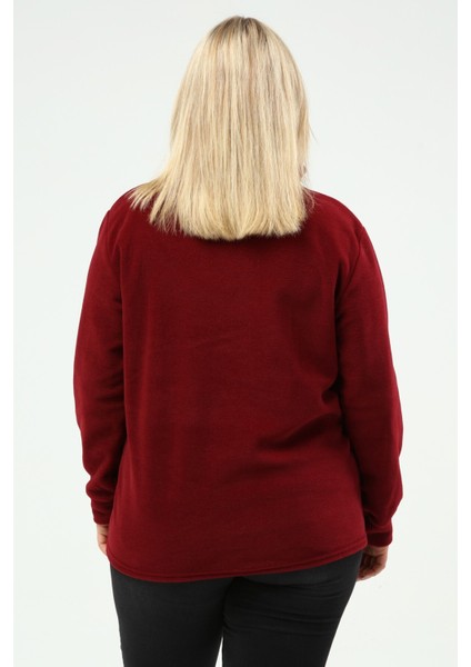 Unisex Kışlık Polar Hırka Bordo Fermuarlı Kışlık indirimleri