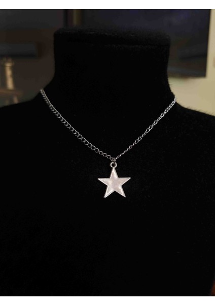 Akrilik Düz Yıldız Zincir Kolye Y2K