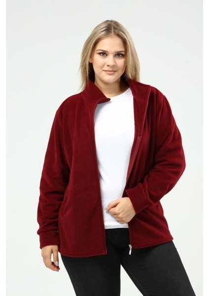 Unisex Kışlık Polar Hırka Bordo Fermuarlı Kışlık fırsatları