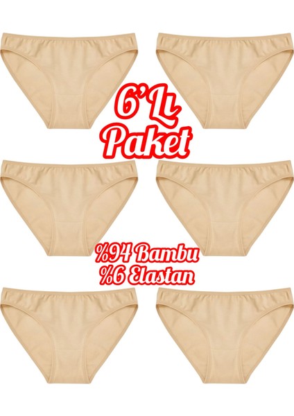 6'lı Ekonomik Paket Bambu Bikini Külot OZT6201