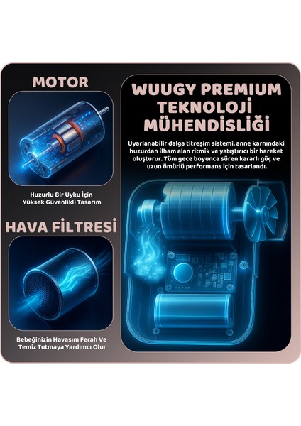 Akıllı Bebek Uyku Asistanı – Taşınabilir, Titreşimli, Beyaz Gürültülü, Hava Filtreli Yardımcı modelleri