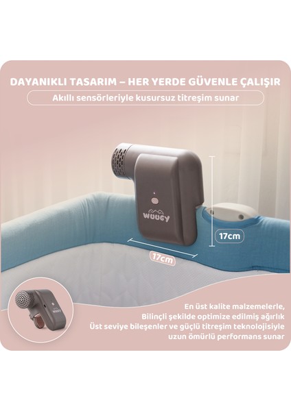 Akıllı Bebek Uyku Asistanı – Taşınabilir, Titreşimli, Beyaz Gürültülü, Hava Filtreli Yardımcı