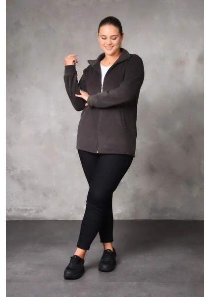 Gri Polar Hırka Unisex Kışlık Polar Hırka Mont fiyatları