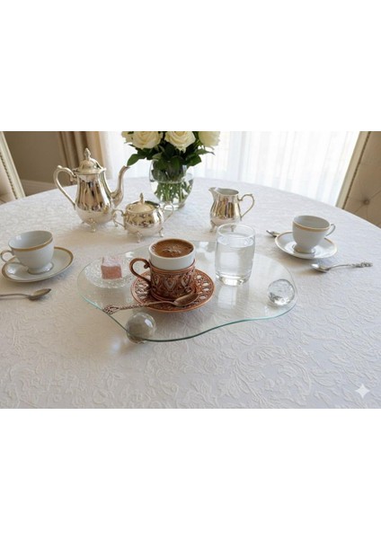 Dekoratif Cam Tepsi Kristal - Elmas Bulut Modeli Top Ayaklı Cam Sunumluk fiyatları