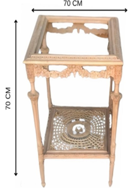 Oymalı Yan Sehpa Kayın Ağacından Yapılmıştır Klasik
