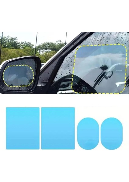 Buffer® 4 Parça Yan Aynalar ve Yan Camlar Için Araç Ayna Yağmur Kaydırıcı ve Cam Buğu Önl