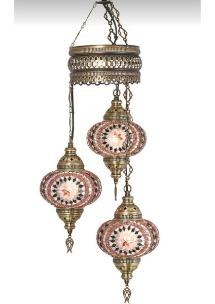 Mozaik 3lü Avize Sarkıt Otantik Lamba fiyatları