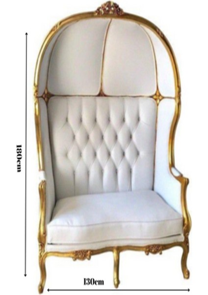 Fransız Lüks Iki Koltuklu Yüksek Arkalıklı Dişli Sandalye
