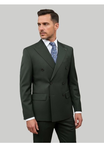 Yeşil Kruvaze Modern Fit Takım Elbise | Premium Collection fiyatları