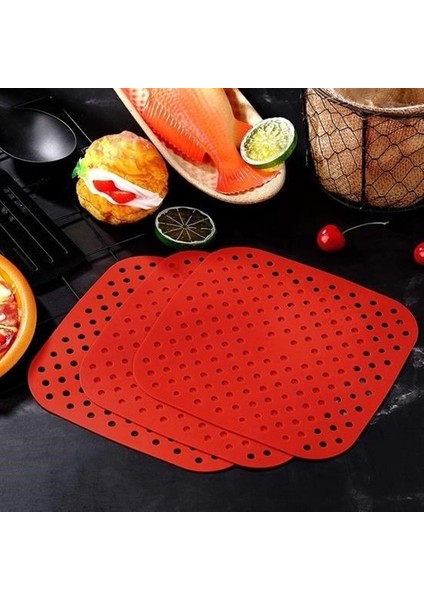 Buffer® Renkli Isıya Dayanıklı Yıkanılabilir Silikon Fırın ve Airfryer Kare Pişirme Matı indirimleri