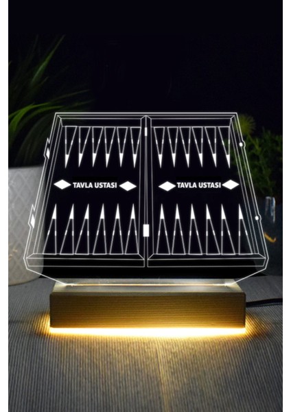 3D LED Lamba Tavla Ustası Tasarımlı Beyaz Işıkli Dekorasyon Parçası fiyatları