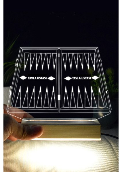 3D LED Lamba Tavla Ustası Tasarımlı Beyaz Işıkli Dekorasyon Parçası modelleri